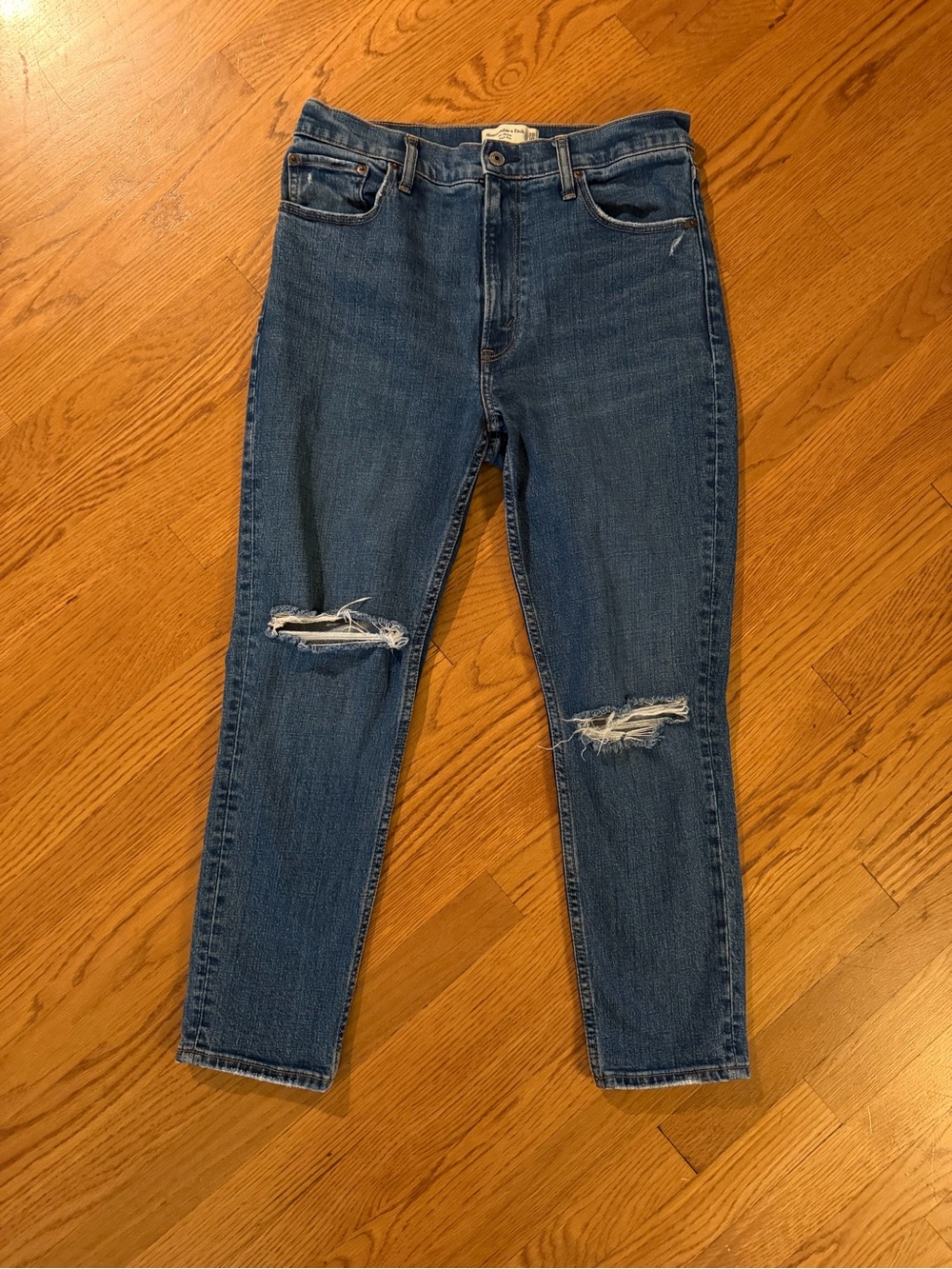 Abercrombie & Fitch Women’s Distressed Skinny Jeans in Blue